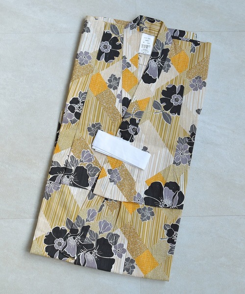 utatane（ウタタネ）の「キッズ浴衣3点セット ニコアンティーク 芙蓉エフェクト イエロー（浴衣・キッズ・イエロー・100cm/110cm/120cm/130cm）」の9枚目の写真