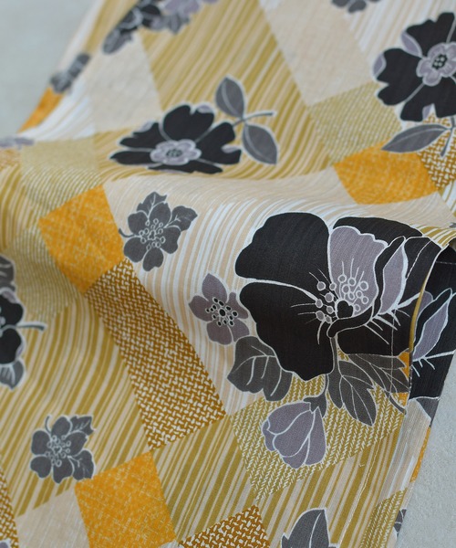 utatane（ウタタネ）の「キッズ浴衣3点セット ニコアンティーク 芙蓉エフェクト イエロー（浴衣・キッズ・イエロー・100cm/110cm/120cm/130cm）」の10枚目の写真