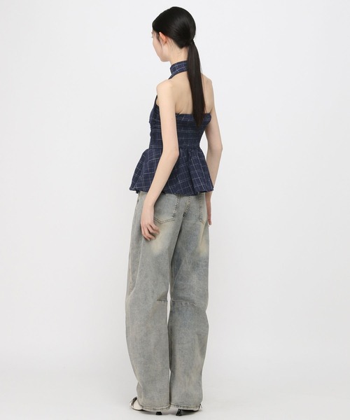 3.3 Field Trip （3.3フィールドトリップ）の「3.3 Field Trip／ストールチェックビスチェ（シャツ/ブラウス・レディース・ネイビー/ホワイト/ブラック/ブラウン/ブラック系1・FREE）」の18枚目の写真