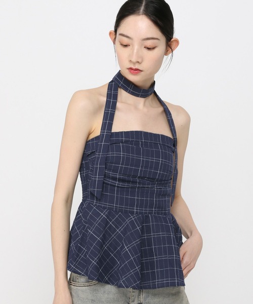 3.3 Field Trip （3.3フィールドトリップ）の「3.3 Field Trip／ストールチェックビスチェ（シャツ/ブラウス・レディース・ネイビー/ホワイト/ブラック/ブラウン/ブラック系1・FREE）」の16枚目の写真