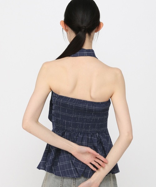 3.3 Field Trip （3.3フィールドトリップ）の「3.3 Field Trip／ストールチェックビスチェ（シャツ/ブラウス・レディース・ネイビー/ホワイト/ブラック/ブラウン/ブラック系1・FREE）」の15枚目の写真
