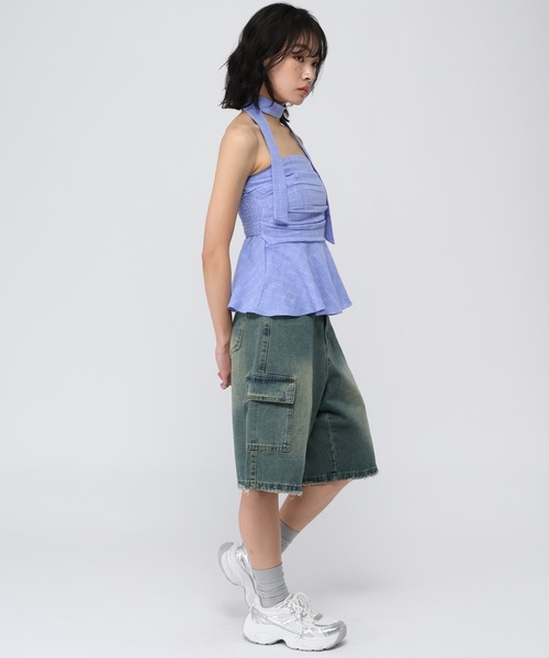 3.3 Field Trip （3.3フィールドトリップ）の「3.3 Field Trip／ストールチェックビスチェ（シャツ/ブラウス・レディース・ネイビー/ホワイト/ブラック/ブラウン/ブラック系1・FREE）」の20枚目の写真