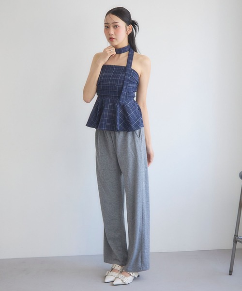 3.3 Field Trip （3.3フィールドトリップ）の「3.3 Field Trip／ストールチェックビスチェ（シャツ/ブラウス・レディース・ネイビー/ホワイト/ブラック/ブラウン/ブラック系1・FREE）」の14枚目の写真