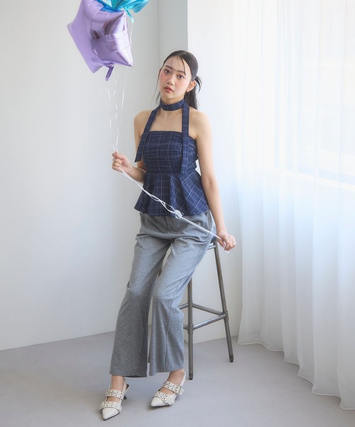 3.3 Field Trip (3.3フィールドトリップ)の「3.3 Field Trip/ストールチェックビスチェ(シャツ/ブラウス・レディース・ネイビー/ホワイト/ブラック/ブラウン/ブラック系1・FREE)」の22枚目の写真