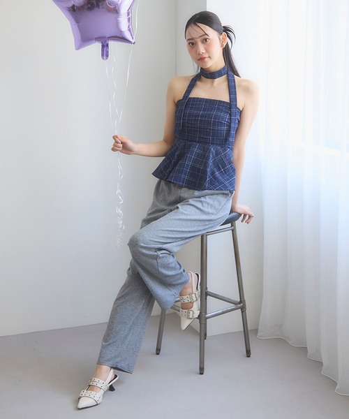 3.3 Field Trip （3.3フィールドトリップ）の「3.3 Field Trip／ストールチェックビスチェ（シャツ/ブラウス・レディース・ネイビー/ホワイト/ブラック/ブラウン/ブラック系1・FREE）」の12枚目の写真