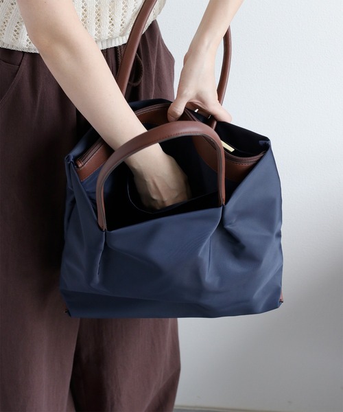 Legato Largo（レガートラルゴ）の「【Legato Largo】肩楽・撥水ナイロントートバッグ（トートバッグ・レディース・ネイビー/グレー/ブラック・FREE）」の13枚目の写真