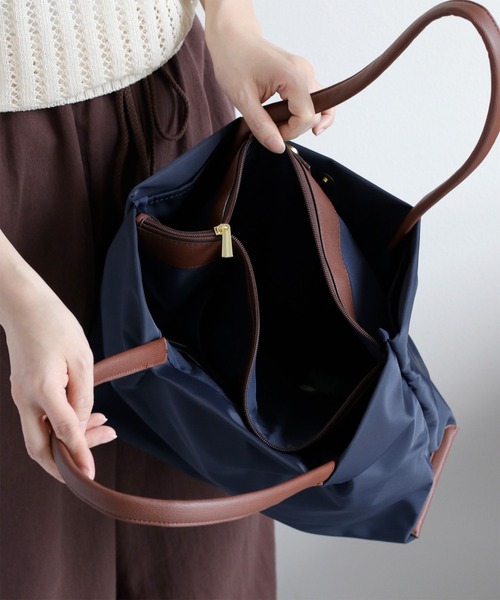 Legato Largo（レガートラルゴ）の「【Legato Largo】肩楽・撥水ナイロントートバッグ（トートバッグ・レディース・ネイビー/グレー/ブラック・FREE）」の12枚目の写真