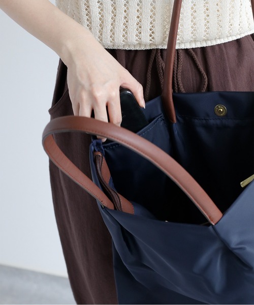 Legato Largo（レガートラルゴ）の「【Legato Largo】肩楽・撥水ナイロントートバッグ（トートバッグ・レディース・ネイビー/グレー/ブラック・FREE）」の10枚目の写真