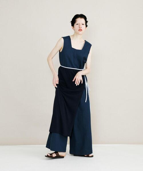 LAATO(ラート)の「salopette(サロペット/オーバーオール・レディース・キャメル/ネイビー・FREE)」の15枚目の写真