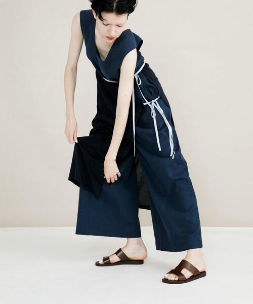 LAATO(ラート)の「salopette(サロペット/オーバーオール・レディース・キャメル/ネイビー・FREE)」の11枚目の写真