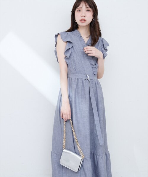 natural couture（ナチュラルクチュール）の「フリルカシュクールワンピース（ワンピース・レディース・ブラウン/ベージュ/サックスブルー/ミント/ボルドー・FREE）」の20枚目の写真