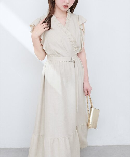 natural couture（ナチュラルクチュール）の「フリルカシュクールワンピース（ワンピース・レディース・ブラウン/ベージュ/サックスブルー/ミント/ボルドー・FREE）」の21枚目の写真