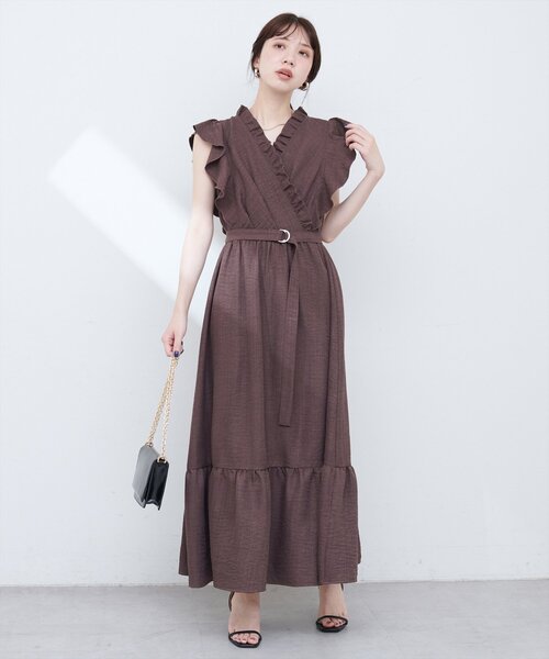 ワンピース カシュクール風 フリル フェミニン きれいめ L2516 楽天市場】レディース vネック ワンピース カシュクール ラメ