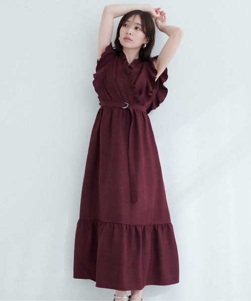 natural couture（ナチュラルクチュール）の「フリルカシュクールワンピース（ワンピース・レディース・ブラウン/ベージュ/サックスブルー/ミント/ボルドー・FREE）」の15枚目の写真