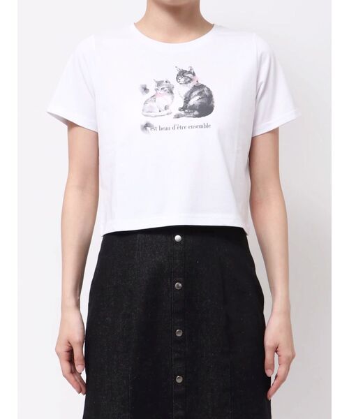 MERCURYDUO（マーキュリーデュオ）の「CATプリントリボンTシャツ（Tシャツ/カットソー・レディース・ベビーピンク/ライトブルー/オフホワイト・FREE）」の21枚目の写真