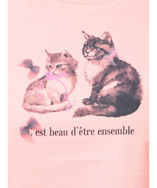 MERCURYDUO（マーキュリーデュオ）の「CATプリントリボンTシャツ（Tシャツ/カットソー・レディース・ベビーピンク/ライトブルー/オフホワイト・FREE）」の6枚目の写真