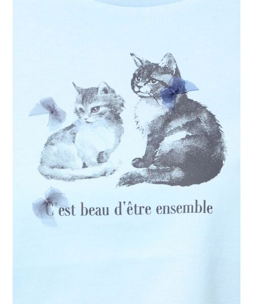 MERCURYDUO（マーキュリーデュオ）の「CATプリントリボンTシャツ（Tシャツ/カットソー・レディース・ベビーピンク/ライトブルー/オフホワイト・FREE）」の17枚目の写真