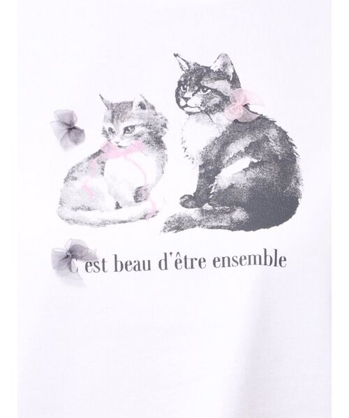 MERCURYDUO（マーキュリーデュオ）の「CATプリントリボンTシャツ（Tシャツ/カットソー・レディース・ベビーピンク/ライトブルー/オフホワイト・FREE）」の22枚目の写真