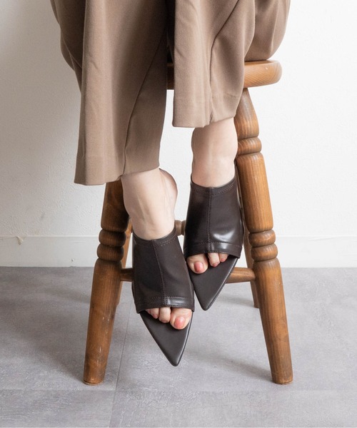Fabby fabby(ファビィーファビィー)の「ストレッチロングノーズトゥヒールサンダル(サンダル・レディース・ブラック/ブラウン/シルバー・SMALL/MEDIUM/LARGE)」の10枚目の写真
