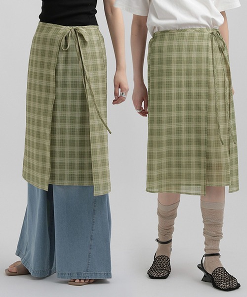 GEORGE'S(ジョージズ)の「シアーチェックスカート(スカート・レディース・ライトグリーン/ブルー/イエロー・SMALL/MEDIUM)」の2枚目の写真