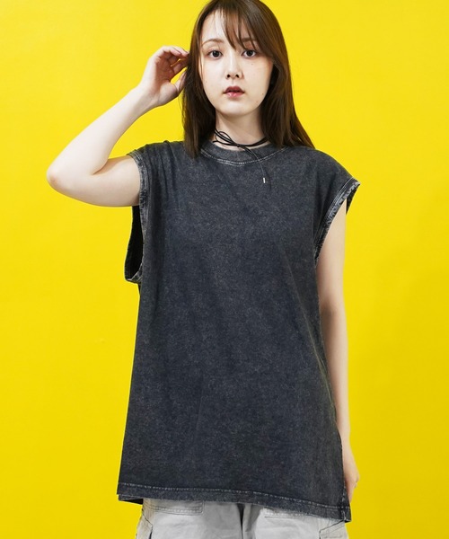 En serio TOKYO（エンソリオトーキョー）の「ピグメントノースリーブカットソー（Tシャツ/カットソー・メンズ・オフホワイト/グレー/ブラック/ベージュ・MEDIUM/LARGE/X-LARGE）」の2枚目の写真