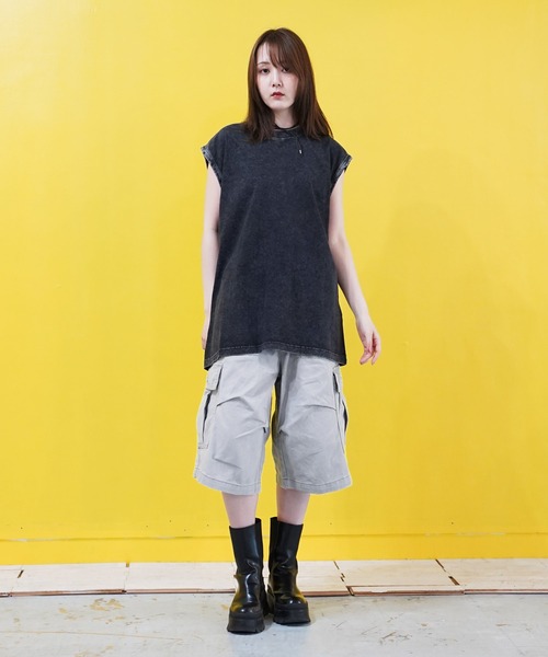 En serio TOKYO（エンソリオトーキョー）の「ピグメントノースリーブカットソー（Tシャツ/カットソー・メンズ・オフホワイト/グレー/ブラック/ベージュ・MEDIUM/LARGE/X-LARGE）」の8枚目の写真