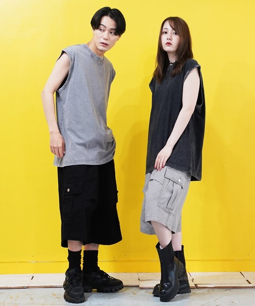 En serio TOKYO（エンソリオトーキョー）の「ピグメントノースリーブカットソー（Tシャツ/カットソー・メンズ・オフホワイト/グレー/ブラック/ベージュ・MEDIUM/LARGE/X-LARGE）」の14枚目の写真