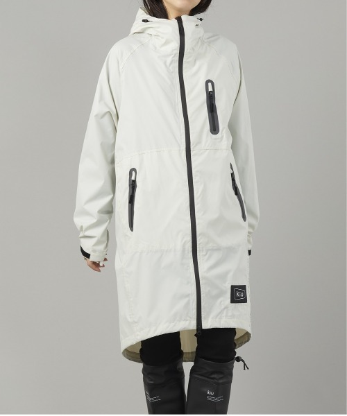 KiU（キウ）の「キウ KiU RAIN ZIP UP レインジップアップ（レインコート/ポンチョ・レディース・ブラック/オフホワイト/カーキ/ベージュ・S）」の2枚目の写真