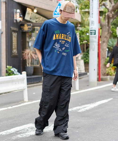 WEGO(ウィゴー)の「WEGO/接触冷感フロッキープリントグラフィックT(Tシャツ/カットソー・メンズ・ネイビー/ホワイト・MEDIUM/LARGE)」の3枚目の写真