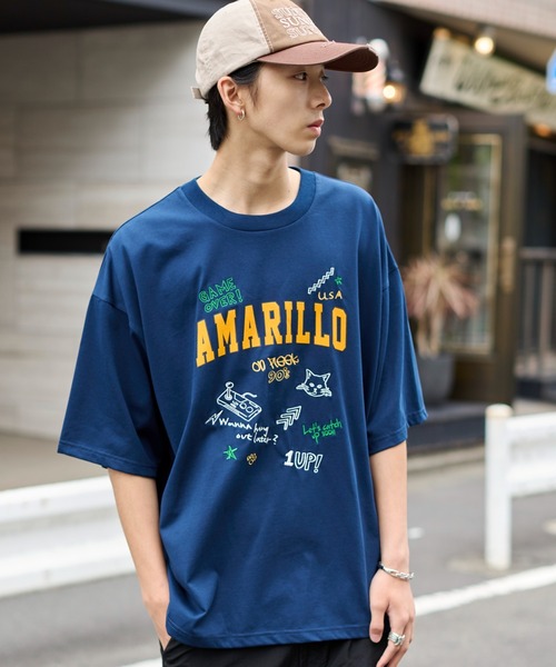 WEGO(ウィゴー)の「WEGO/接触冷感フロッキープリントグラフィックT(Tシャツ/カットソー・メンズ・ネイビー/ホワイト・MEDIUM/LARGE)」の8枚目の写真
