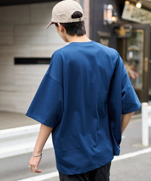 WEGO(ウィゴー)の「WEGO/接触冷感フロッキープリントグラフィックT(Tシャツ/カットソー・メンズ・ネイビー/ホワイト・MEDIUM/LARGE)」の10枚目の写真