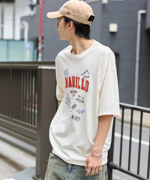 WEGO(ウィゴー)の「WEGO/接触冷感フロッキープリントグラフィックT(Tシャツ/カットソー・メンズ・ネイビー/ホワイト・MEDIUM/LARGE)」の4枚目の写真