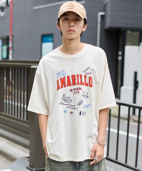 WEGO(ウィゴー)の「WEGO/接触冷感フロッキープリントグラフィックT(Tシャツ/カットソー・メンズ・ネイビー/ホワイト・MEDIUM/LARGE)」の5枚目の写真