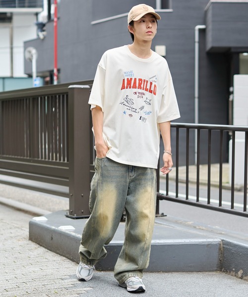 WEGO(ウィゴー)の「WEGO/接触冷感フロッキープリントグラフィックT(Tシャツ/カットソー・メンズ・ネイビー/ホワイト・MEDIUM/LARGE)」の7枚目の写真