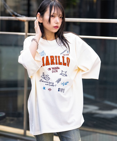WEGO(ウィゴー)の「WEGO/接触冷感フロッキープリントグラフィックT(Tシャツ/カットソー・メンズ・ネイビー/ホワイト・MEDIUM/LARGE)」の22枚目の写真