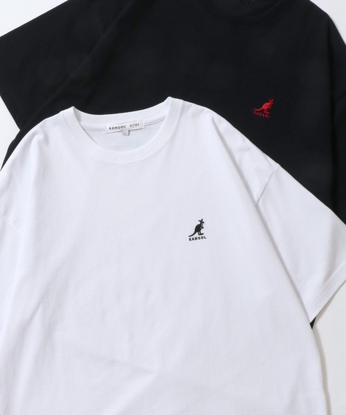 KANGOL(カンゴール)の「KANGOL/カンゴール 別注 オーバーサイズ ピグメント加工 ワンポイント刺繍 半袖Tシャツ レディース メンズ(Tシャツ/カットソー・メンズ・ホワイト/ブラック/ベージュ/ネイビー/チャコール・M/L/XL)」の2枚目の写真