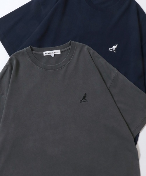 KANGOL(カンゴール)の「KANGOL/カンゴール 別注 オーバーサイズ ピグメント加工 ワンポイント刺繍 半袖Tシャツ レディース メンズ(Tシャツ/カットソー・メンズ・ホワイト/ブラック/ベージュ/ネイビー/チャコール・M/L/XL)」の3枚目の写真