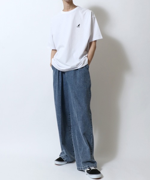 KANGOL(カンゴール)の「KANGOL/カンゴール 別注 オーバーサイズ ピグメント加工 ワンポイント刺繍 半袖Tシャツ レディース メンズ(Tシャツ/カットソー・メンズ・ホワイト/ブラック/ベージュ/ネイビー/チャコール・M/L/XL)」の22枚目の写真