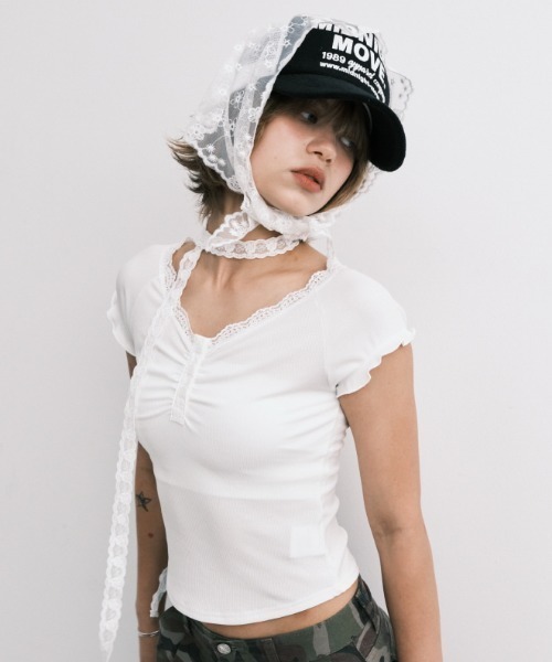 【MIDNIGHT MOVE】lace sc t レース Tシャツ A'GEM/9 × .kom 『MIDNIGHT MOVE/ミッドナイトムーブ』 LACE SC