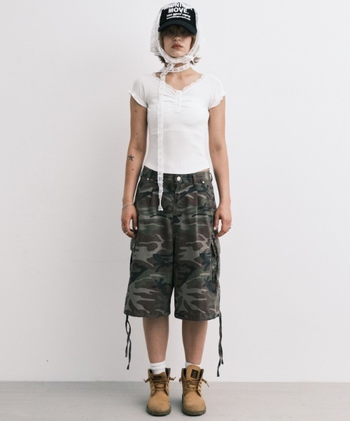 Midnight Move（ミッドナイトムーブ）の「A'GEM/9 × .kom 『MIDNIGHT MOVE/ミッドナイトムーブ』 LACE SC T-SHIRT/レース SC半袖Tシャツ（Tシャツ/カットソー・レディース・ホワイト/チャコールグレー/ライトブルー・FREE）」の6枚目の写真