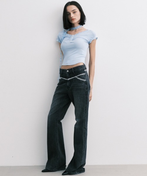 Midnight Move（ミッドナイトムーブ）の「A'GEM/9 × .kom 『MIDNIGHT MOVE/ミッドナイトムーブ』 LACE SC T-SHIRT/レース SC半袖Tシャツ（Tシャツ/カットソー・レディース・ホワイト/チャコールグレー/ライトブルー・FREE）」の14枚目の写真