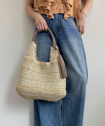 fredy emue | タッセル付きラメペーパーカゴバッグ(かごバッグ)