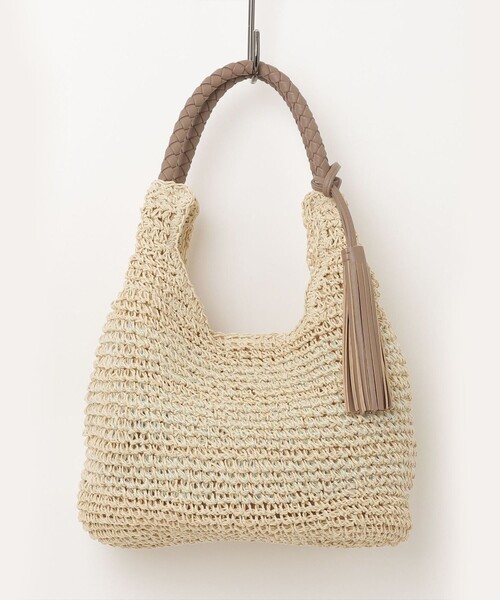 fredy emue（フレディエミュ）の「タッセル付きラメペーパーカゴバッグ（かごバッグ・レディース・ベージュ/ブラウン/グレイッシュベージュ・FREE）」の17枚目の写真