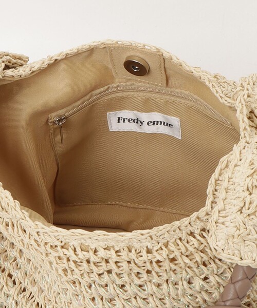 fredy emue（フレディエミュ）の「タッセル付きラメペーパーカゴバッグ（かごバッグ・レディース・ベージュ/ブラウン/グレイッシュベージュ・FREE）」の14枚目の写真