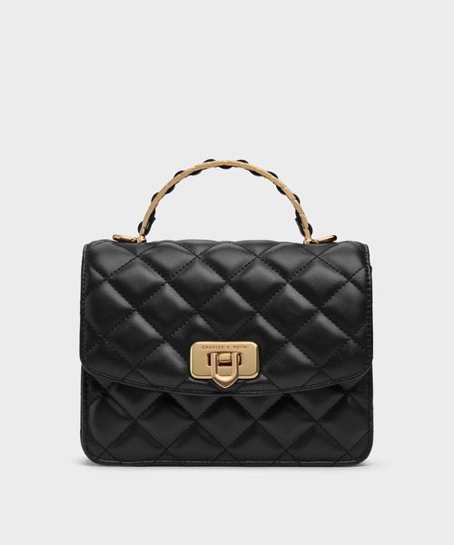 Cressida クレシダ キルトプッシュロックトップハンドルバッグ