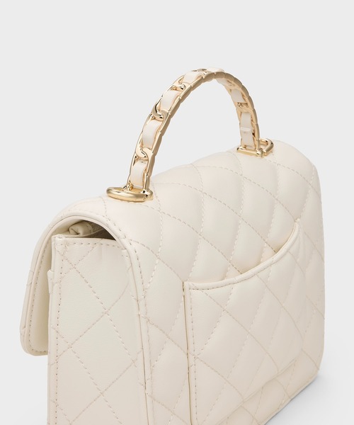 CHARLES&KEITH◆Cressida プッシュロック トップハンドルバッグ Cressida クレシダ キルトプッシュロックトップハンドルバッグ
