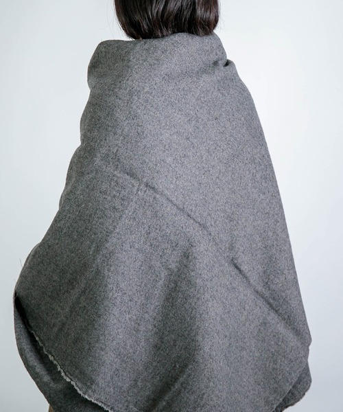 Honnete] Wide Stole_W/L Washed Twill / ウールリネンストール