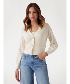 VALENTINOデイジーカーディガンSビスコースジャージー Long Sleeves V-neck 4G Rhinestones Cardi Sweater カーディガン
