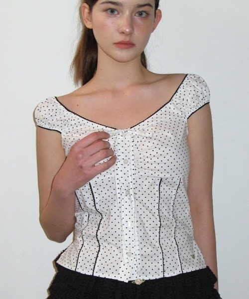 ブラウス シャツ 「CRANK」LACE SHIRRING BLOUSE レディース CRANK】LACE SHIRRING BLOUSE（シャツ/ブラウス）｜CRANK
