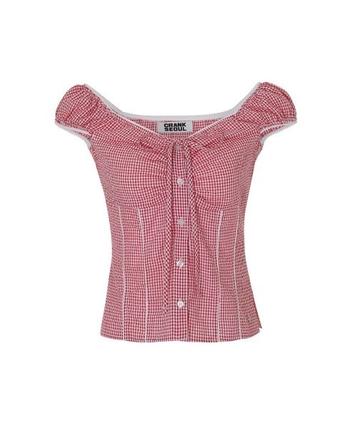 CRANK】LACE SHIRRING BLOUSE（シャツ/ブラウス）｜CRANK